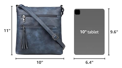 MASINTOR Crossbody Purses for Women, Multi Pocket Crossbody Bag - color: Blue Gray