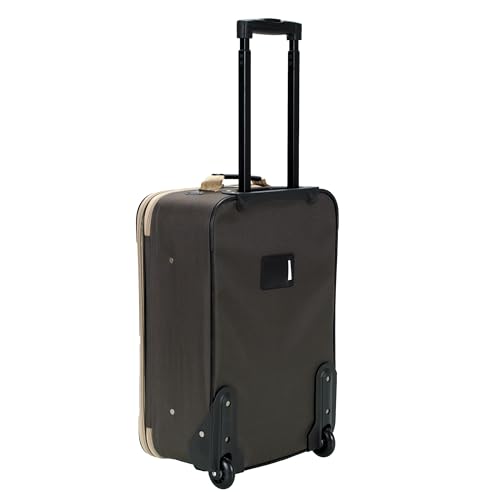 Rockland Fashion Softside Upright Luggage Set,'Expandable,Lightweight,Telescopic Handle,Wheel, Brown, 2-Piece (14/19) - color: Brown, size: 2 Piece (19"/14" Tote)