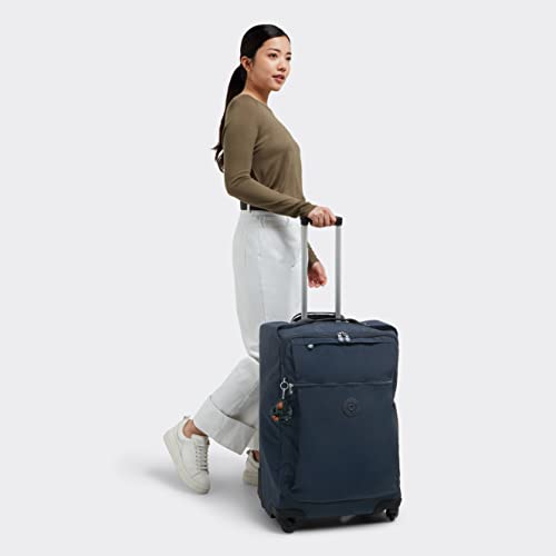 Kipling Women's Darcey Medium 26-Inch Softside Checked Rolling Luggage, 360 Degree Spinning Wheels, Adjustable Packing Straps - color: True Blue Tonal, size: Checked-Medium 26-Inch
