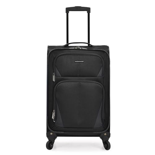 U.S. Traveler Aviron Bay Expandable Softside Luggage With Spinner Wheels, Black, Carry-on 23-Inch - color: Black, size: Carry-on 23-Inch