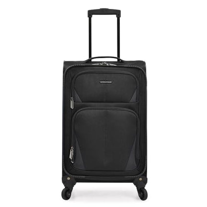 U.S. Traveler Aviron Bay Expandable Softside Luggage With Spinner Wheels, Black, Carry-on 23-Inch - color: Black, size: Carry-on 23-Inch