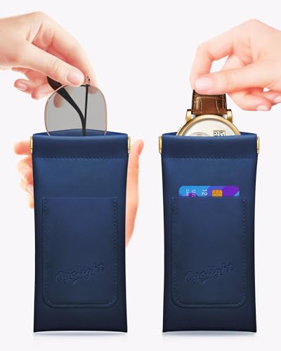 Eyeglass Cases Soft 2 Pack - Squeeze Top Anti Scratch Sunglasses Soft Case for Reading Glasses/Sunglasses Storage. - color: Royal Blue