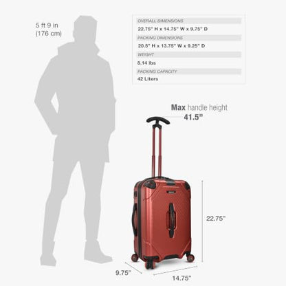Traveler's Choice Maxporter II Polycarbonate Hardside Trunk with Spinner Wheels, Red, 22-Inch Carry-on Luggage - color: Red, size: 22-inch Carry-on Luggage