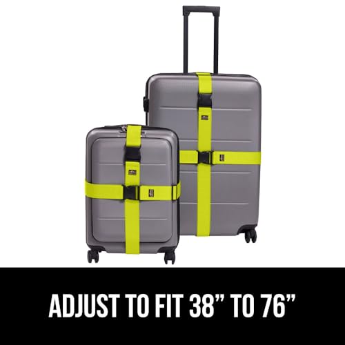 GORILLA GRIP Heavy Duty Luggage Straps for Suitcase, 2 Pack, Yellow - color: Yellow