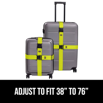 GORILLA GRIP Heavy Duty Luggage Straps for Suitcase, 2 Pack, Yellow - color: Yellow