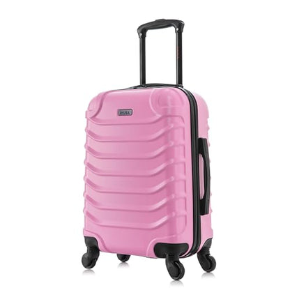 InUSA ENDURANCE Luggage with Spinner Wheels | Durable Lightweight Hardshell Suitcase, Spacious Travel Bag with Handle and Trolley | 20-Inch Carry On Small Luggage | Pink - color: Pink, size: 20 Inch