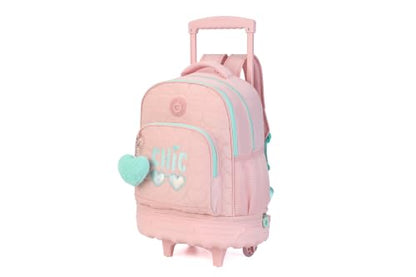 Rolling Backpack for Girls,Travel Backpack with Wheels Carry on Backpack with Wheels Rolling Backpack for Women (Pink)