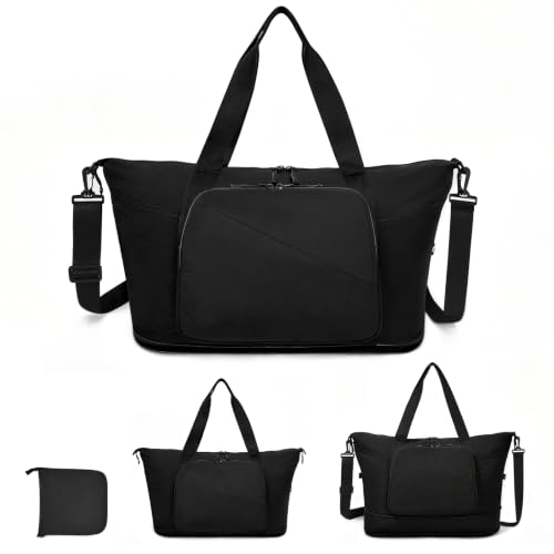 Foldable Travel Bag for Women, Expendable Compact Personal Item Tote Bag