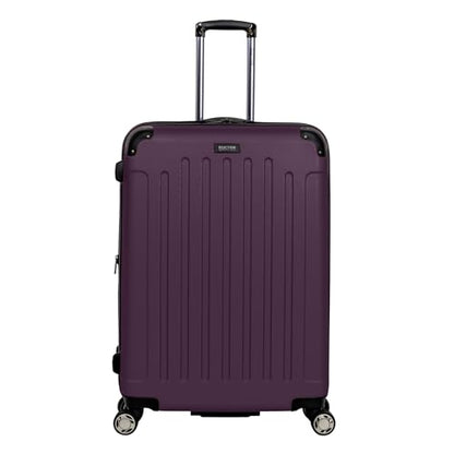 Kenneth Cole REACTION Renegade Luggage Expandable 8-Wheel Spinner Lightweight Hardside Suitcase, Midnight Plum, 28-Inch Checked - color: Midnight Plum, size: 28-Inch Checked