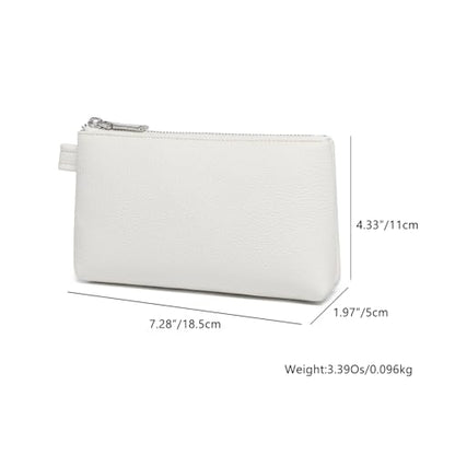 Small Makeup Bag for Purse, Leather Cosmetic (Off-white) - color: Off-white