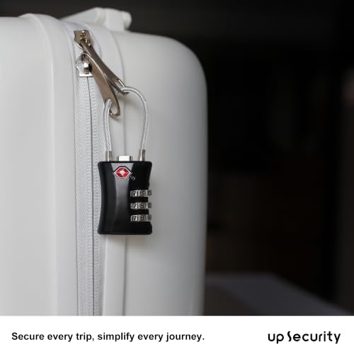 Suitcase Locks TSA Approved, Small Padlock Combination, TSA Locks for Luggage, Combo Travel Padlock with Code for Backpack, Gym Locker, Ammo Can, Gun Case, Bag Zipper, Box (Black) - color: Black
