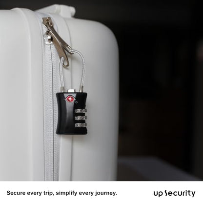 TSA Locks for Luggage, Small Combination Padlock, Luggage Locks TSA Approved, Padlock Combination with Cable, for Suitcase, Gym Locker, Gun Case, Ammo Can, Backpack Zipper (Black+Black) - color: Black+Black