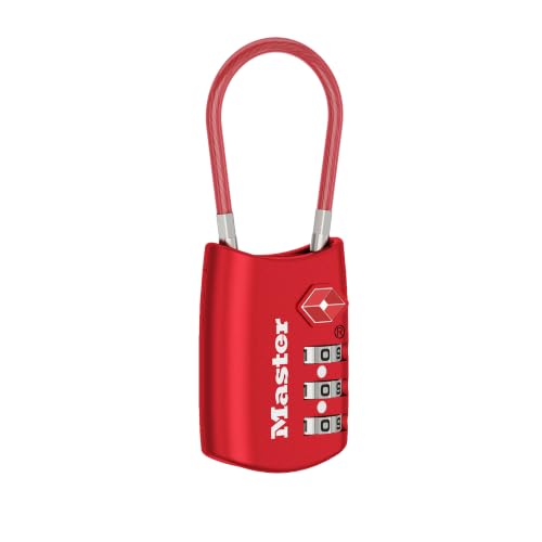 Master Lock 4688D Set Your Own Combination TSA Approved Luggage Lock, 1 Pack, Red - color: Red, size: 1 Pack