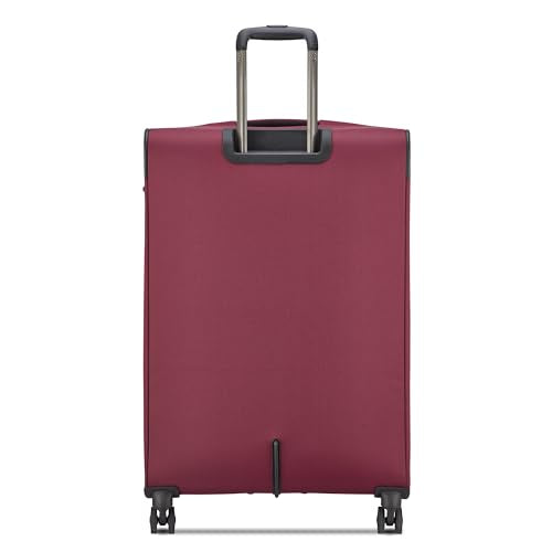 DELSEY PARIS Sky Max 3.0, 28 Inch Checked-Large Luggage, Burgundy | Checked-In Suitcase, Softside, Lightweight Durable Construction, Double Spinner Wheels, Soft Touch Carry handle - color: Burgundy, size: Checked-Large, 28 Inch