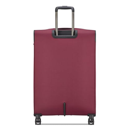 DELSEY PARIS Sky Max 3.0, 28 Inch Checked-Large Luggage, Burgundy | Checked-In Suitcase, Softside, Lightweight Durable Construction, Double Spinner Wheels, Soft Touch Carry handle - color: Burgundy, size: Checked-Large, 28 Inch