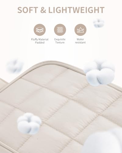 Narwey Quilted Travel Toiletry Bag for Women, Bathroom, Medicine Bag - color: Y-Beige