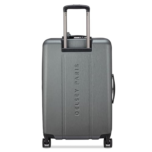 DELSEY PARIS Cadence, 24 Inch Checked Medium Hardside Luggage, Silver - color: Brushed Silver, size: Checked-Medium 24 Inch