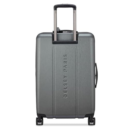 DELSEY PARIS Cadence, 24 Inch Checked Medium Hardside Luggage, Silver - color: Brushed Silver, size: Checked-Medium 24 Inch