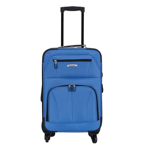 Rockland Pasadena Expandable Spinner Carry-on 19", Blue - color: Blue