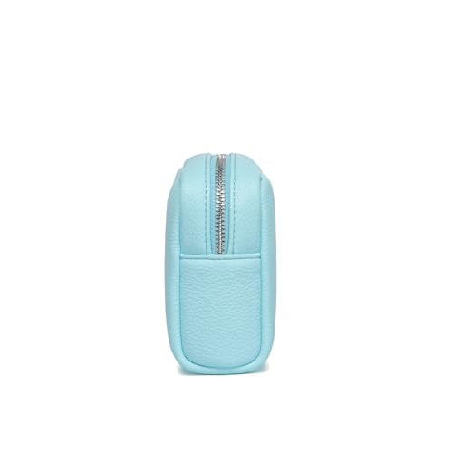 Makeup Bag for Purse Travel Cosmetic Bag (PU Clear Water Blue) - color: Clear Water Blue