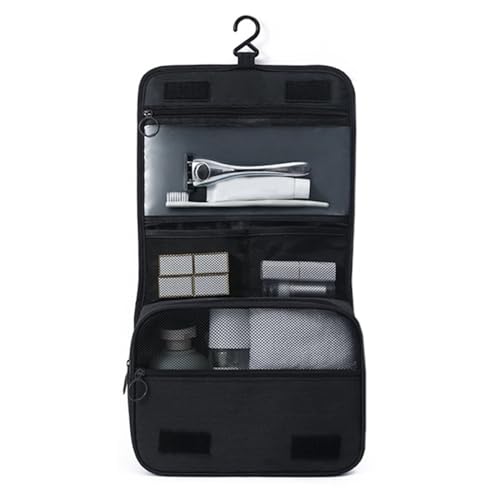 Hanging Toiletry Bag for Travel, Wet Dry Storage, Black
