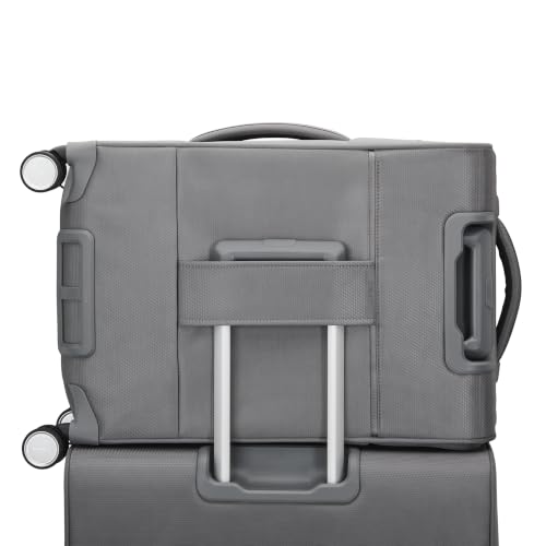 Samsonite Soft-Sided 2-PC: 20/29” (Carry-on & Large Checked) Lightweight Expandable PortLift Luggage Set: Durable, Four Spinner Wheels, Adjustable Handle, TSA Lock, 2 Front & Side Pocket- Steel Grey - color: Steel Grey, size: 2-Piece (20"/29")
