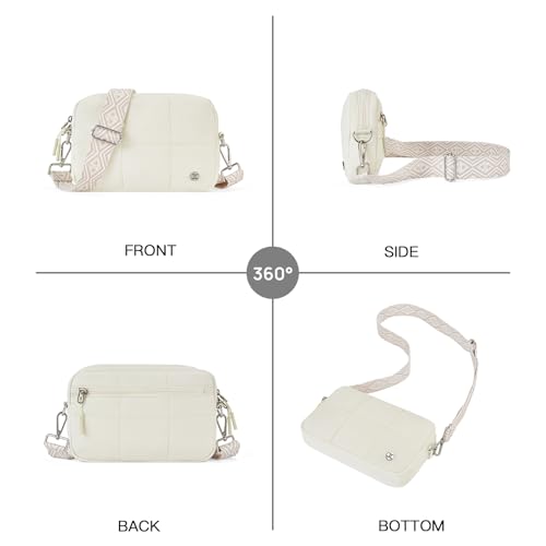 Telena Crossbody Bags for Women Cross Body Purse with Guitar Strap - color: Beige