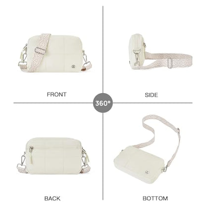 Telena Crossbody Bags for Women Cross Body Purse with Guitar Strap - color: Beige