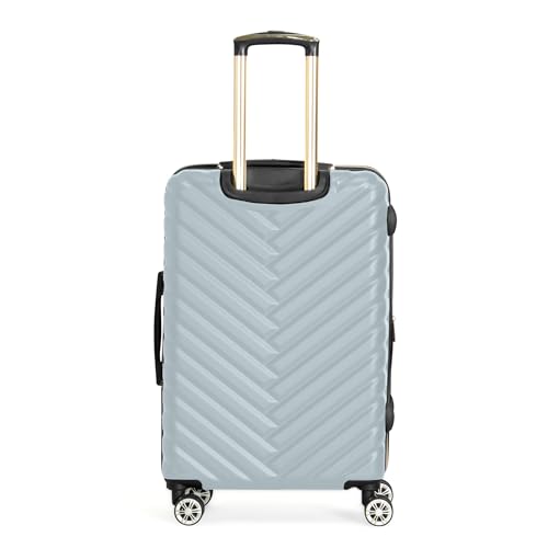 Kenneth Cole REACTION Madison Square Lightweight Hardside Chevron Expandable Spinner Luggage, Slate, 24-Inch Checked - color: Slate, size: 24-Inch Checked