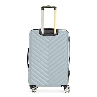 Kenneth Cole REACTION Madison Square Lightweight Hardside Chevron Expandable Spinner Luggage, Slate, 24-Inch Checked - color: Slate, size: 24-Inch Checked