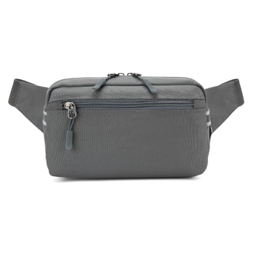 Small Fanny Pack for Women Men,Water Resistant Waist Pack with RFID,Gray - color: Gray