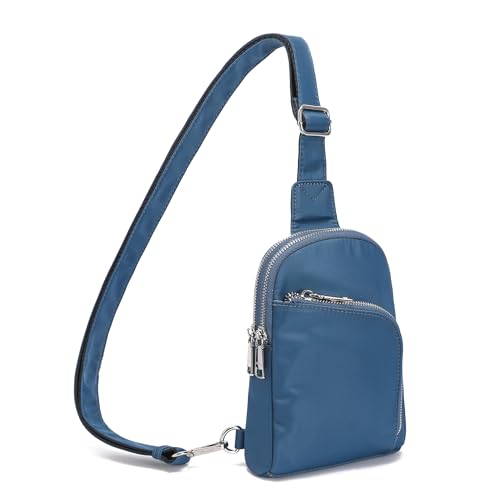 Nylon Crossbody Sling Bags for Women Small Cross Body Fanny Pack - color: Blue Dark