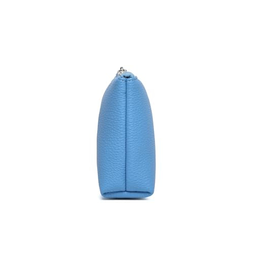 Small Makeup Bag for Purse, Leather Cosmetic (Gentian Blue) - color: Gentian Blue