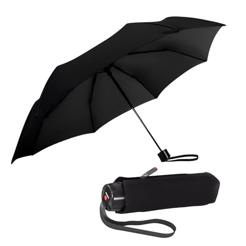 Knirps T.020 Small Manual Open Close Rain Umbrella - Compact Travel Umbrella for Adults - color: Black