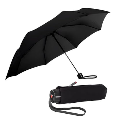 Knirps T.020 Small Manual Open Close Rain Umbrella - Compact Travel Umbrella for Adults - color: Black