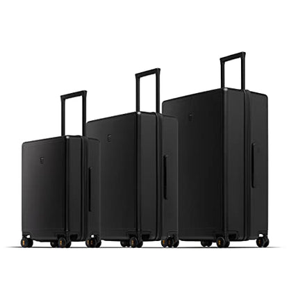 LEVEL8 Black Luggage Sets 3 Piece, Suitcases with Wheels, 20/24/28Inch - color: Black, size: 20/24/28-Inch