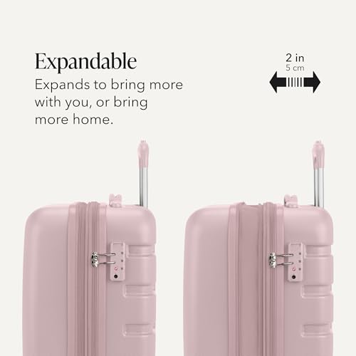 SWISSGEAR Signature Hardside Expandable Carry-On Spinner Luggage, ABS Construction, TSA-Friendly Lock, and Built-In Cupholder, Pink, 19-Inch - color: Pink, size: Carry-On 19-Inch