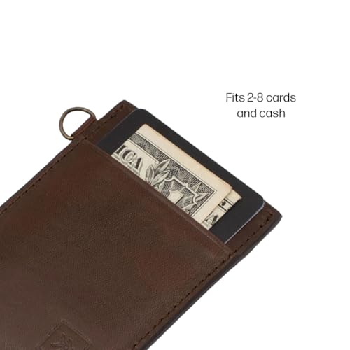 Thread Wallets Ultra Slim Minimalist Leather Card Holder Wallet (Chocolate) - color: Chocolate
