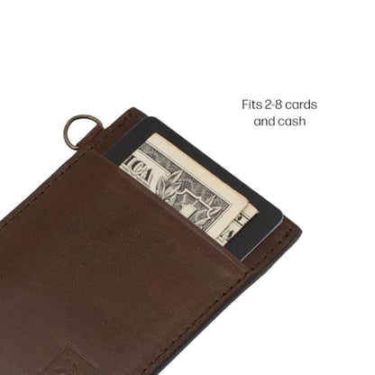 Thread Wallets Ultra Slim Minimalist Leather Card Holder Wallet (Chocolate) - color: Chocolate