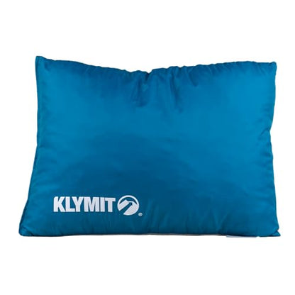 Klymit Drift Base Camp Pillow | Lightweight and Versatile Travel Pillow with a Memory Foam and Gel Fiber Core | Blue