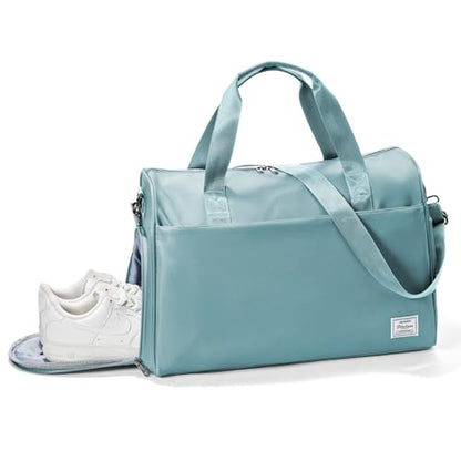 Travel Weekender Bags with Shoe Compartment Overnight Bag Light Blue - color: K4-Light Blue