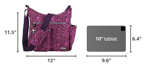 MHCNLL Women's Nylon Crossbody Purse, Anti-Theft RFID Lightweight - color: Leopard Print
