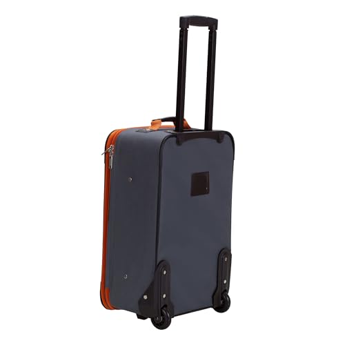 Rockland Fashion Softside 2 Piece Luggage Set, Expandable, (14" Tote/19" Upright), Charcoal - color: Charcoal, size: 2 Piece (19"/14" Tote)