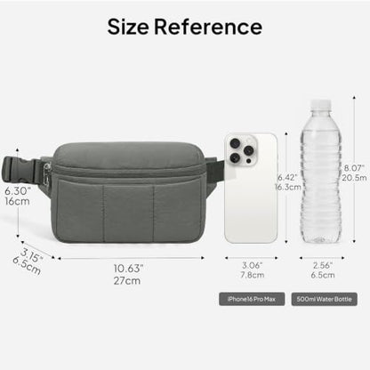 TOPEAST Waist Pack 3.5L Fanny Packs with Water Bottle Holder - color: Gray