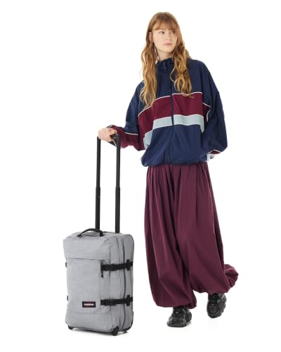 Eastpak Tranverz S – 42L Large Wheeled Luggage with Dual Compartments, TSA Lock, Compression Straps & Smooth-Wheeling System, Sunday Grey - color: Sunday Grey, size: 42 Liter Carry On