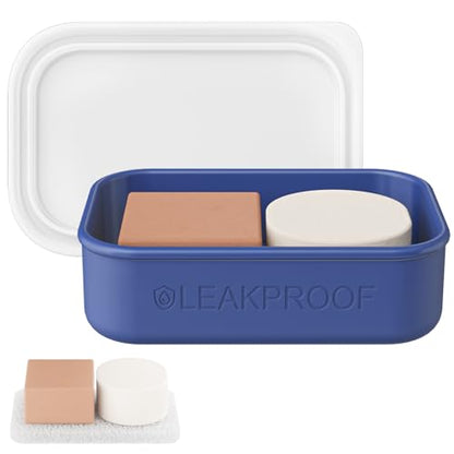 Quatish Large Leakproof Travel Soap Case, Solid Shampoo Bar Holder, Blue - color: Blue, size: Large