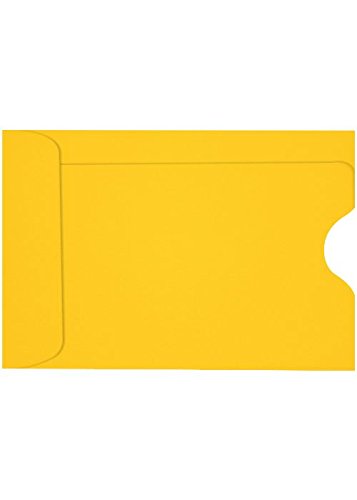 LUXPaper Credit Card Sleeves | 2 3/8" x 3 1/2" | Sunflower Yellow | 80lb. Text | 50 Qty - color: Sunflower, size: 50 Qty.