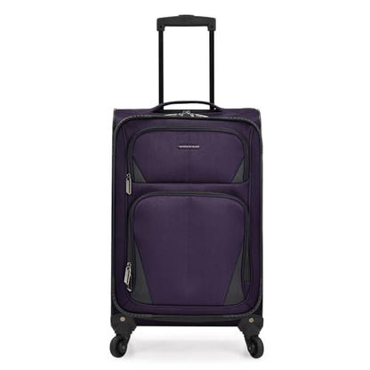 U.S. Traveler Aviron Bay Expandable Softside Luggage With Spinner Wheels, Purple, Carry-on 23-Inch - color: Purple, size: Carry-on 23-Inch