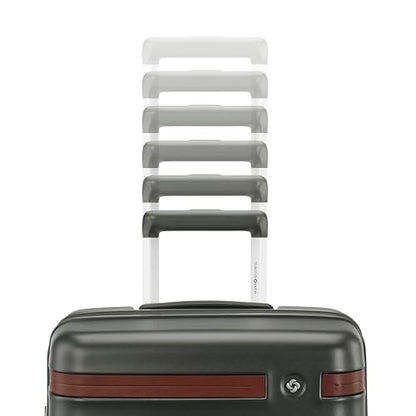 Virtuosa Hardside 21 Inch Carry On Luggage - Airline Approved with 360° Spinner Wheels, RightHeight™ Adjustable Handle - Zippered WetPak™ - TSA Lock - Expandable Light Polycarbonate Shell - Pine Green - color: Pine Green