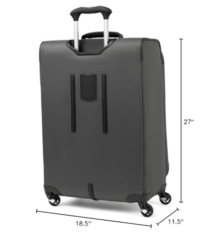 Travelpro Maxlite 5 Softside Checked Luggage Spinner, Grey, 25-Inch - color: Shadow Grey, size: Checked-Medium 25-Inch